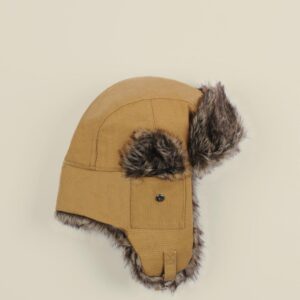 Men_s Leather Trapper Hat with Faux-Sherpa Trim