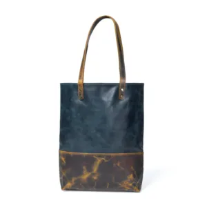 Blue Women's Leather Tote