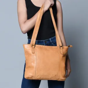 Everyday Elegance Shoulder Tote, Tan