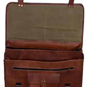 Vintage Men s Brown Handmade Leather Briefcase 4 487x700